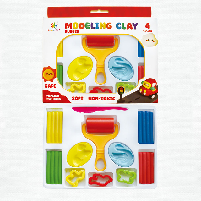 塑型彩泥_MS-225（橡胶材质）（4色压痕纸盒中套装）