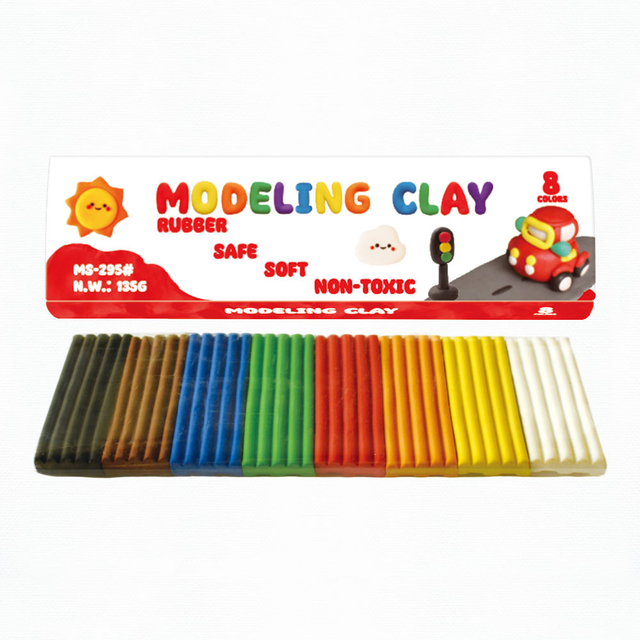 塑型彩泥_MS-295#（橡胶材质）（8色泥+纸盒套装）