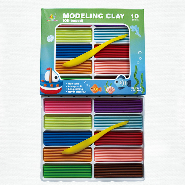 塑型彩泥_MS-363#（油质材料）（十色彩泥套装）