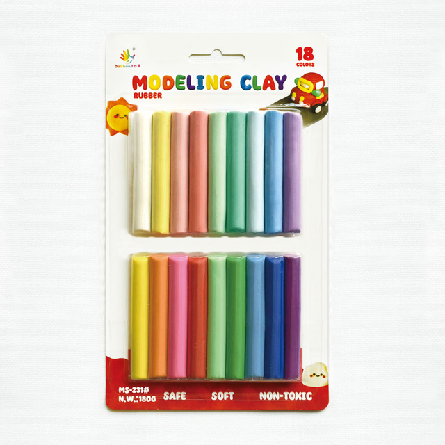 塑型彩泥_MS-231（橡胶材质）（18色圆柱吸卡）