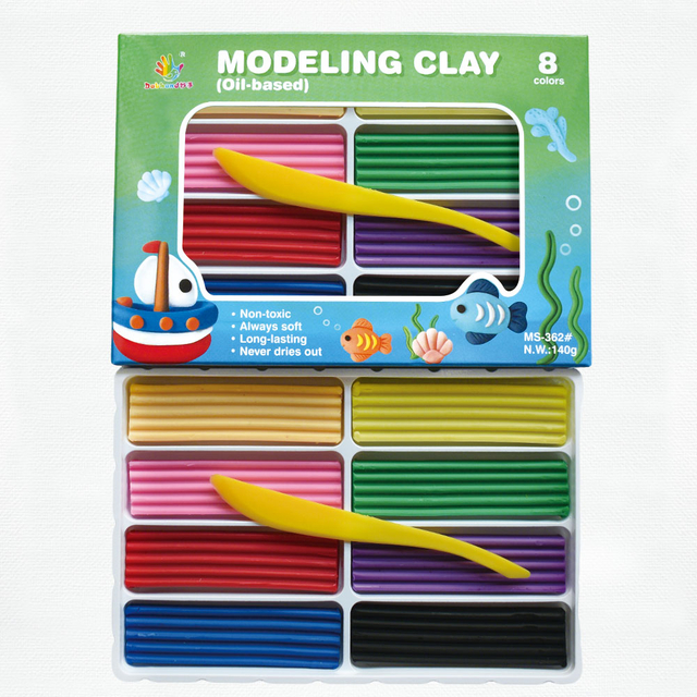 塑型彩泥_MS-362#（油质材料）（八色彩泥套装）