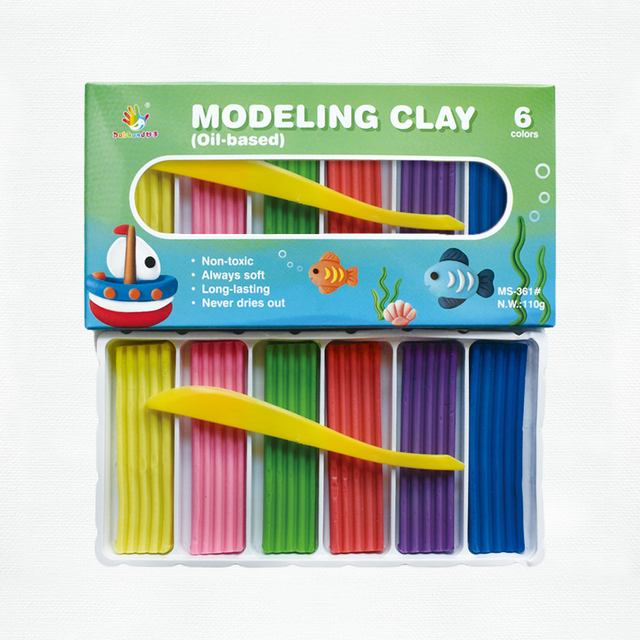 塑型彩泥_MS-361#（油质材料）（六色彩泥套装）