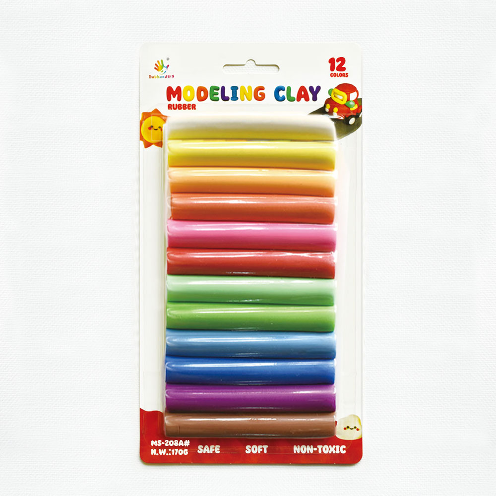 塑型彩泥_MS-208#MS-208A#（橡胶材质）（12色圆柱吸卡）